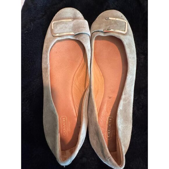 coach leather goods 1941 ballet flats suede buckle - Picture 2 of 7